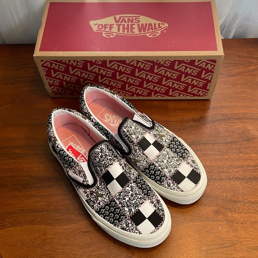 Floral Patchwork Slip on Vans